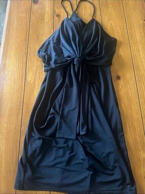 Express Black Mini Dress with Twist Front
